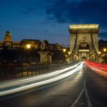 headlights going over a bridge in hungary