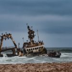 shipwreck off the coast of the namibia