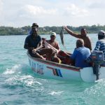 fisherman on a boat in mauritius