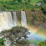 waterfall and rainbow in ethiopia