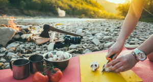 Person cooking with local produce to counter tourism leakage