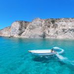 boat on the sea near crete