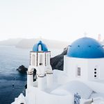 blue and white buildings in greece