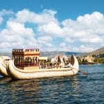 boats on lake titicaca in peru