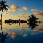 view of a sunset in the maldives