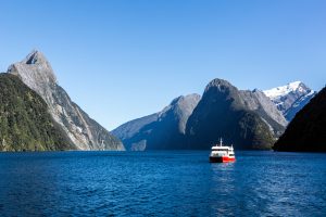 Boat on fjord in Norway