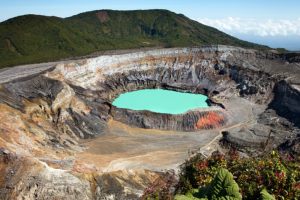 Poas national park volcano in Costa Rica San Jose