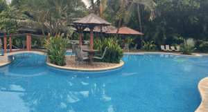 The pool in Laguna Lodge in Tortuguero, Costa Rica