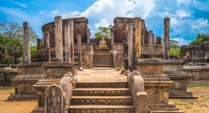 Polonnaruwa historical site in Sri Lanka with Buddha at the centre