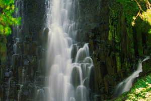 Los Chorros waterfall cascading down the side of rocks