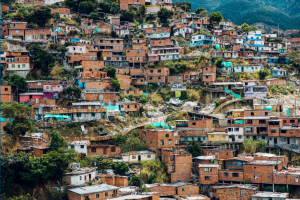 Comuna 8 in Colombia with the house trailing up the side of a hill