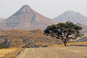 Damaraland with mountains in the background in Namibia