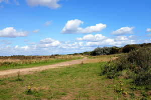 English countryside with a blue sky