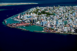 Malé island in the Maldives image from the sky