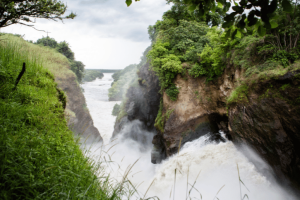 River Nile crashing through the jungles in Uganda