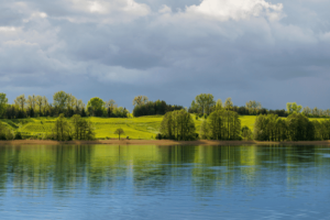 Idyllic lake in the Polish countryside 