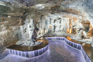 Salt statues in Wieliczka Salt Mine in Poland