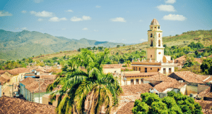 Aerial view over Trinidad in Cuba